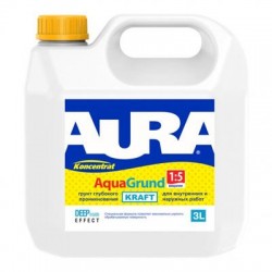 Aura Аква грунт Kraft глубокого проникновения для наружных и внутренних работ, 3л