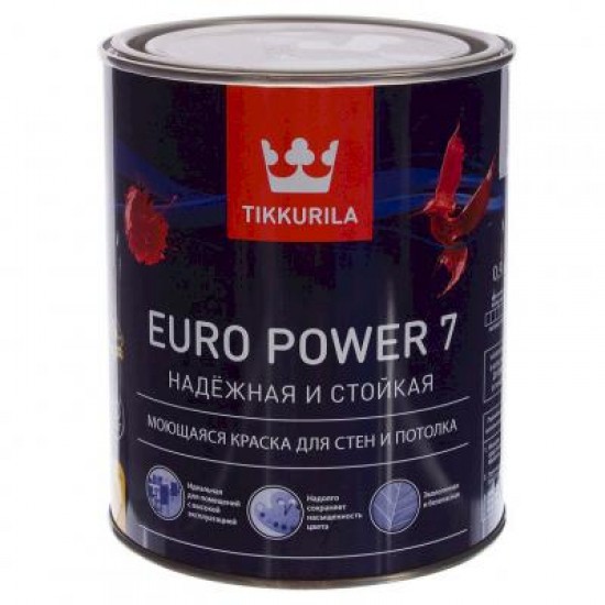 Tikkurila Euro7 Power краска матовая моющаяся 0,9л