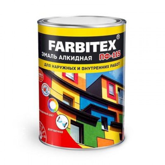 Эмаль Farbitex алкидная ПФ-115, 0,9  кг.