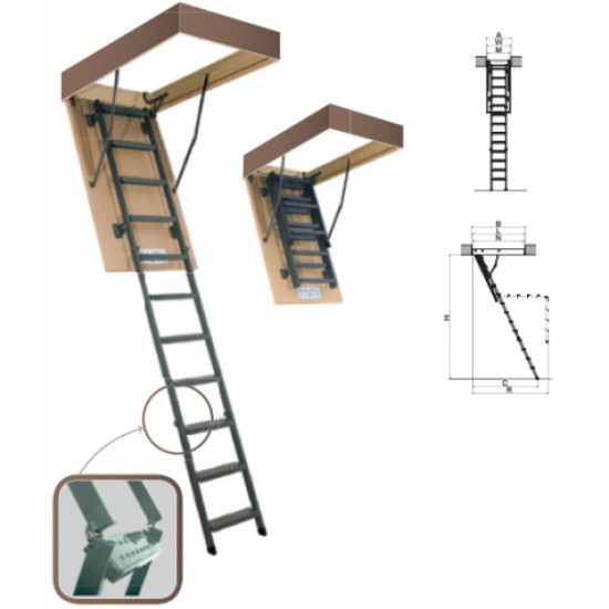 Металлическая лестница fakro LMS
